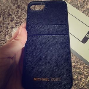 NWT Michael Kors Black Card Holder iPhone 7 Case